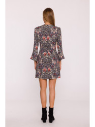 M877 Print dress with wide cuffs - model 1