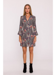 M877 Print dress with wide cuffs - model 1