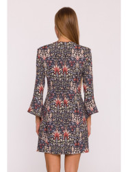 M877 Print dress with wide cuffs - model 1