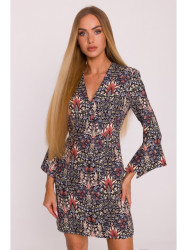 M877 Print dress with wide cuffs - model 1