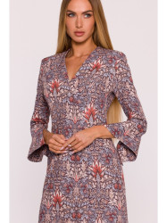 M877 Print dress with wide cuffs - model 2