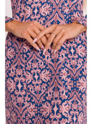 M877 Print dress with wide cuffs - model 3