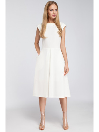 M296 Inverted pleat dress - ecru