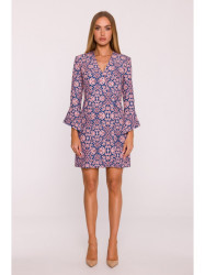 M877 Print dress with wide cuffs - model 3