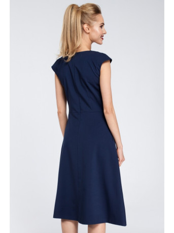 M296 Inverted pleat dress - navy blue