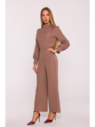 M879 Jumpsuit with stand-up collar - mocca