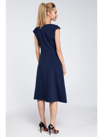 M296 Inverted pleat dress - navy blue