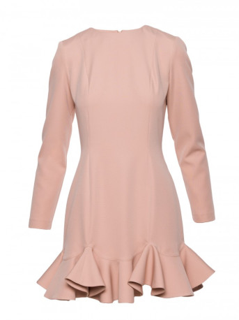 M880 Ruffled hem dress - beige