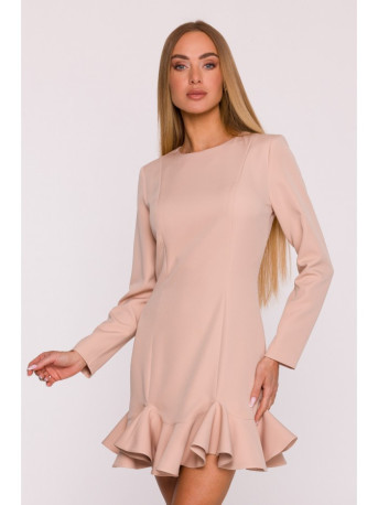 M880 Ruffled hem dress - beige