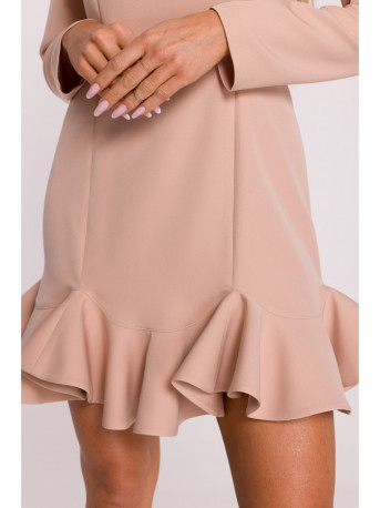 M880 Ruffled hem dress - beige