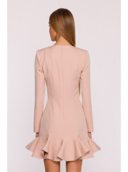 M880 Ruffled hem dress - beige