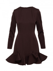 M880 Ruffled hem dress - brown