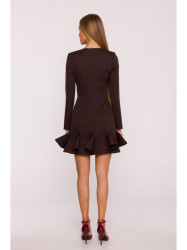 M880 Ruffled hem dress - brown