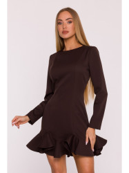 M880 Ruffled hem dress - brown