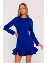 M880 Ruffled hem dress - royal blue