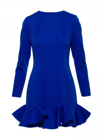 M880 Ruffled hem dress - royal blue