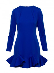 M880 Ruffled hem dress - royal blue