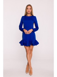 M880 Ruffled hem dress - royal blue