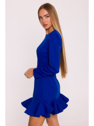 M880 Ruffled hem dress - royal blue