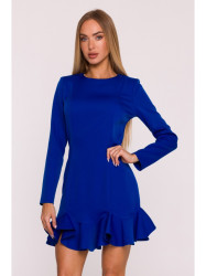 M880 Ruffled hem dress - royal blue