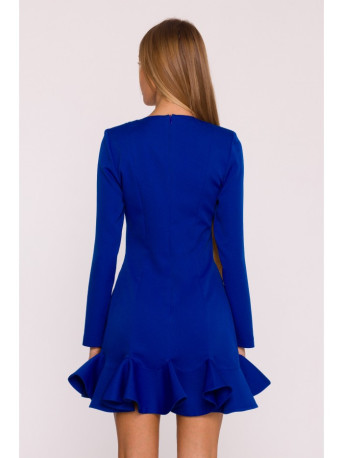 M880 Ruffled hem dress - royal blue