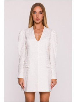 M881 Jacquard blazer dress - cream