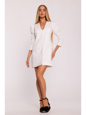 M881 Jacquard blazer dress - cream