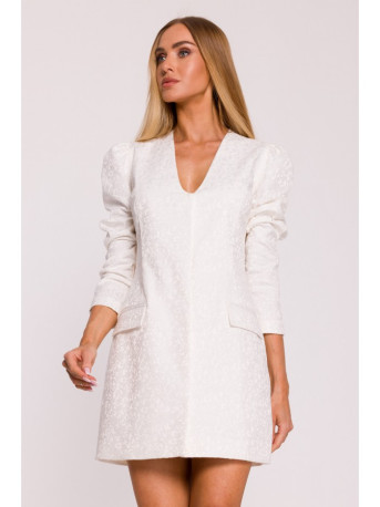 M881 Jacquard blazer dress - cream