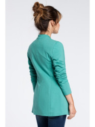 B030 Collarless open front knit blazer - green