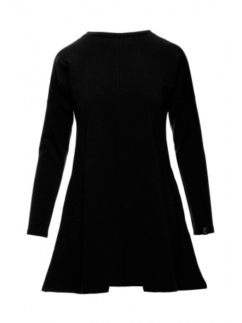 B042 Tunic with a front split - black