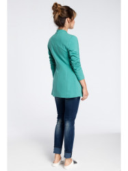 B030 Collarless open front knit blazer - green