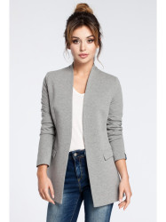 B030 Collarless open front knit blazer - grey