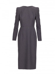 S412 Pencil dress with decorative shoulders - grey