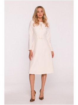 S414 Shift dress with bows - ivory