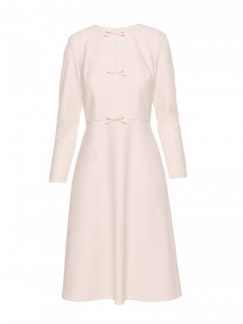 S414 Shift dress with bows - ivory