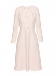 S414 Shift dress with bows - ivory