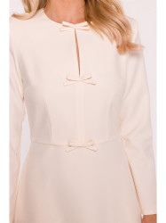 S414 Shift dress with bows - ivory