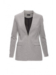 B030 Collarless open front knit blazer - grey