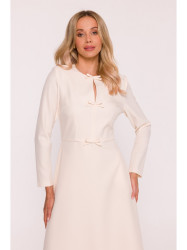 S414 Shift dress with bows - ivory