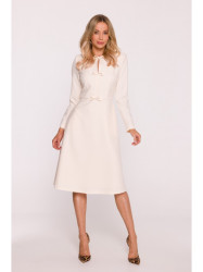 S414 Shift dress with bows - ivory
