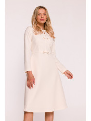 S414 Shift dress with bows - ivory
