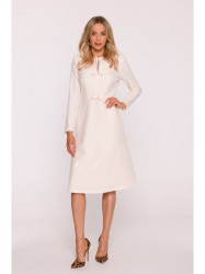 S414 Shift dress with bows - ivory