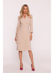 S415 Shirt dress tied at the waist - beige