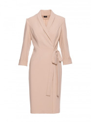 S415 Shirt dress tied at the waist - beige