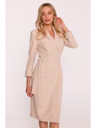 S415 Shirt dress tied at the waist - beige