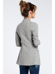 B030 Collarless open front knit blazer - grey