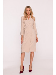 S415 Shirt dress tied at the waist - beige