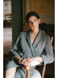 S415 Shirt dress tied at the waist - khaki