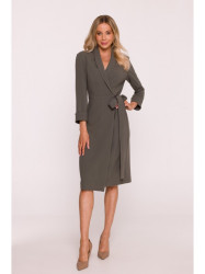 S415 Shirt dress tied at the waist - khaki