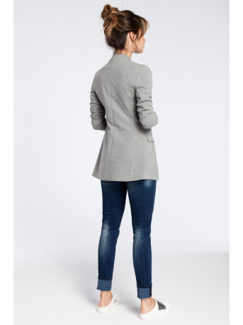 B030 Collarless open front knit blazer - grey